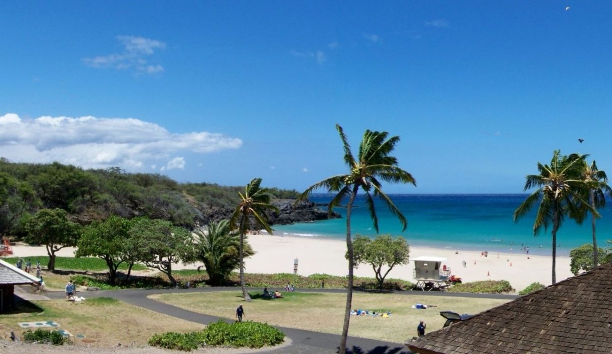 12 Hawaii Beaches Too Crowded to Enjoy 10 Panorama of Hapuna Beach, island of Hawaii.