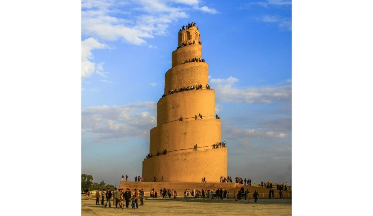 People Visiting the Great Mosque of Samarra, Samarra, Iraq                                                   