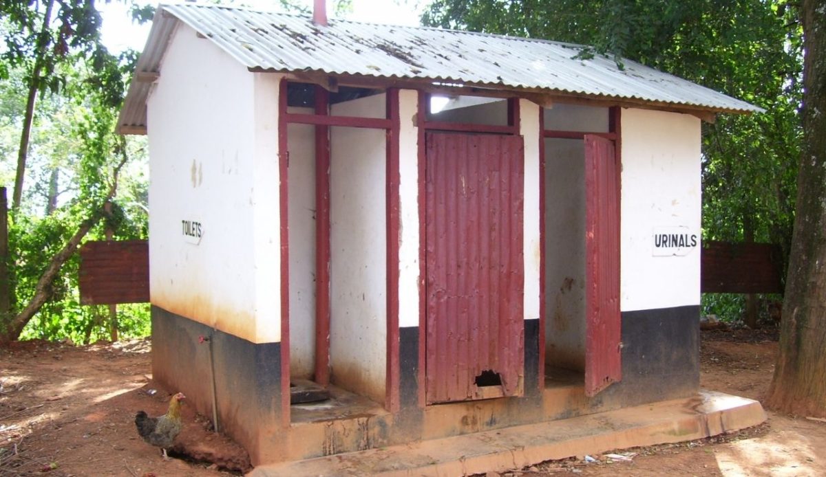 Poorly maintained pit latrine                               