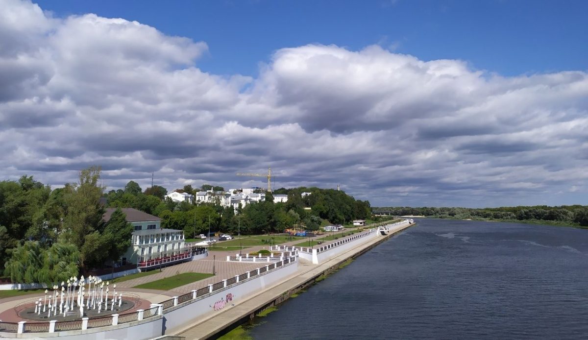 Sozh River Embankment in Homel, Belarus                                   