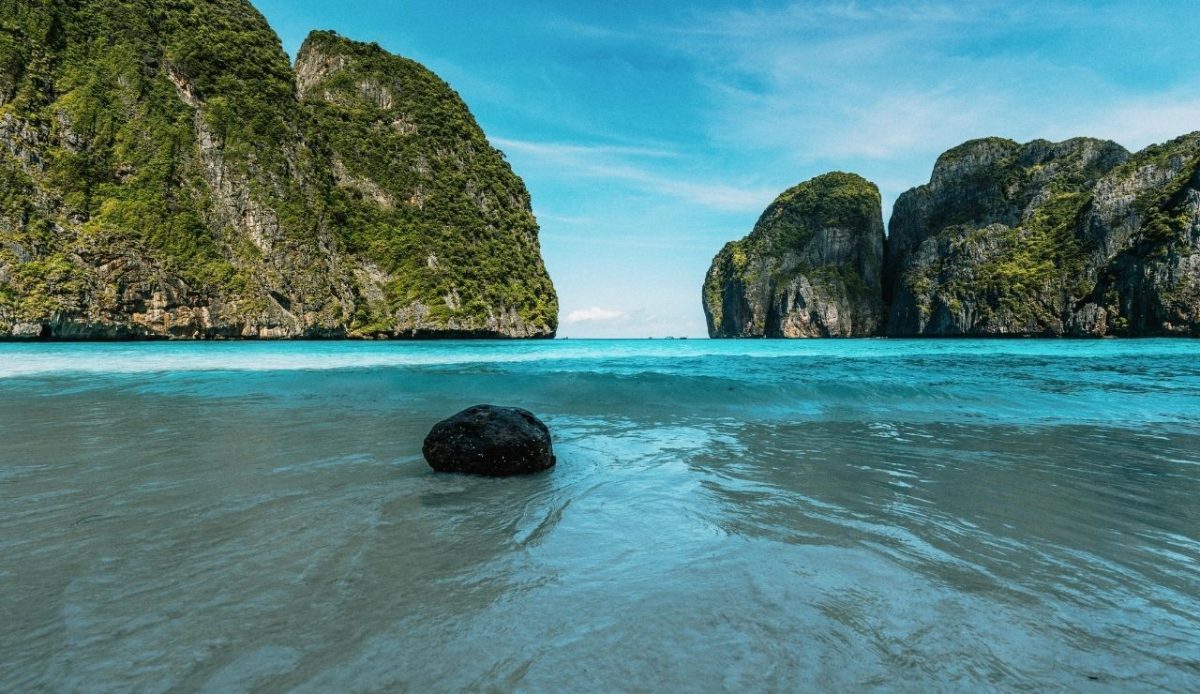 Stunning Beach View at Maya Bay, Krabi, Thailand                                      