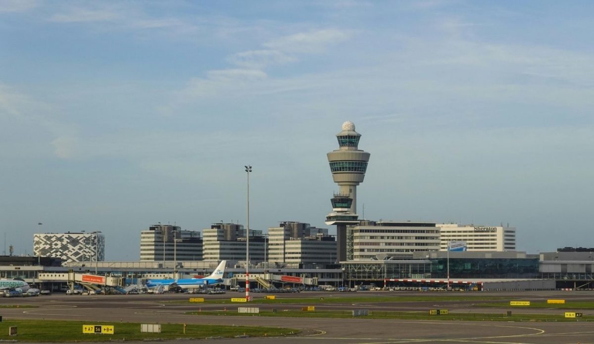 View of the Amsterdam Airport Schiphol, Amsterdam, the Netherlands                                    