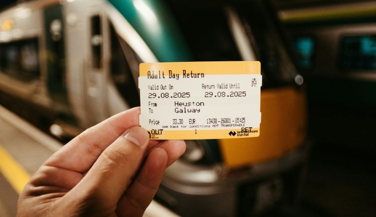 a person holding transit ticket                         