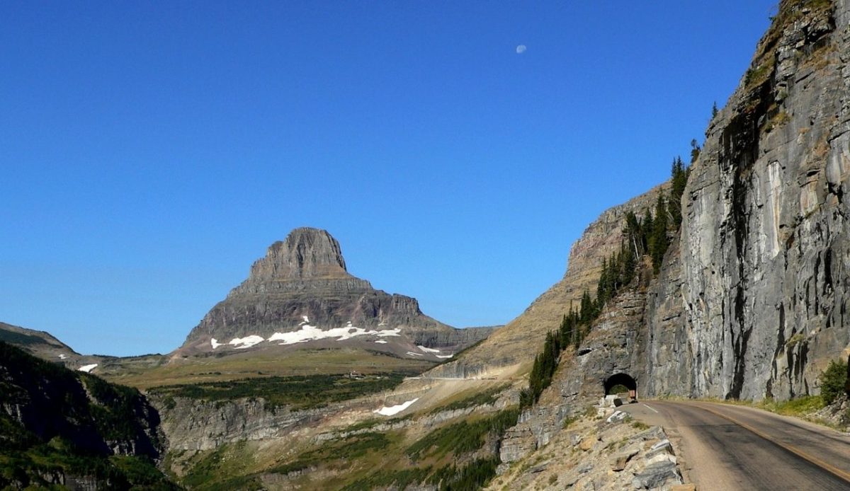 going to the sun road,  Glacier National Park in Montana, USA                          