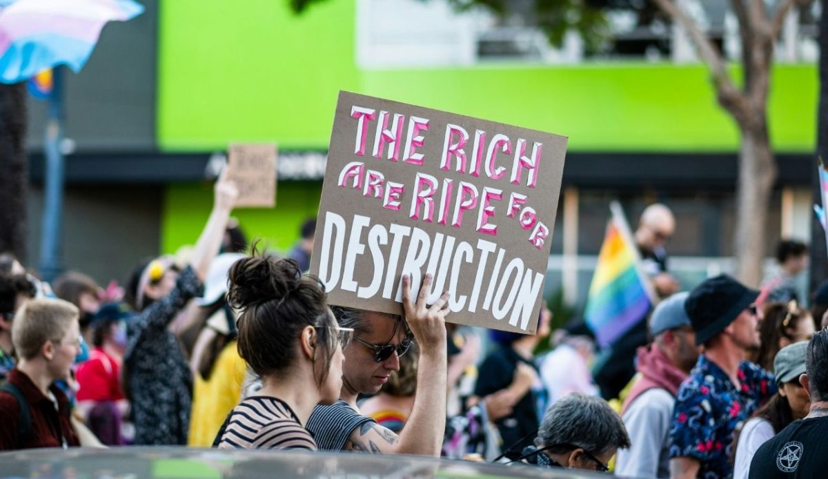 protest against rich people                               