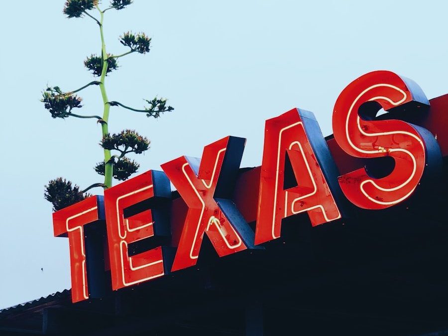 red Texas store signage