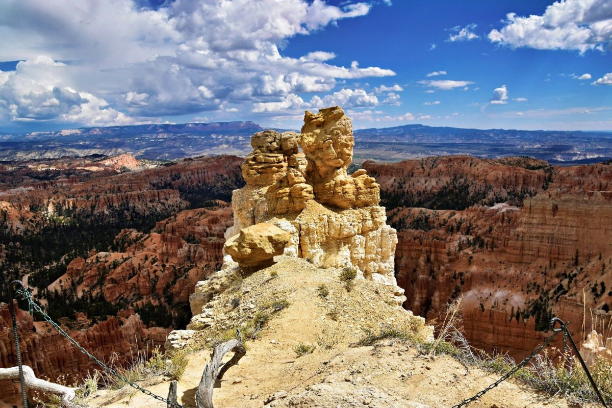 a rock formation in the middle of a canyon
