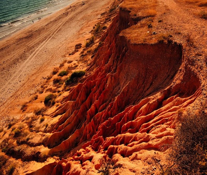 Beautiful coastal landscape with an interesting cliffside.