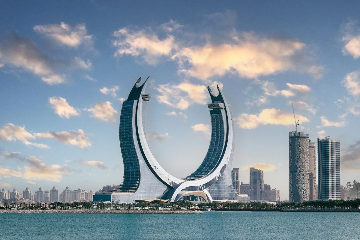 a large sculpture in the middle of a body of water