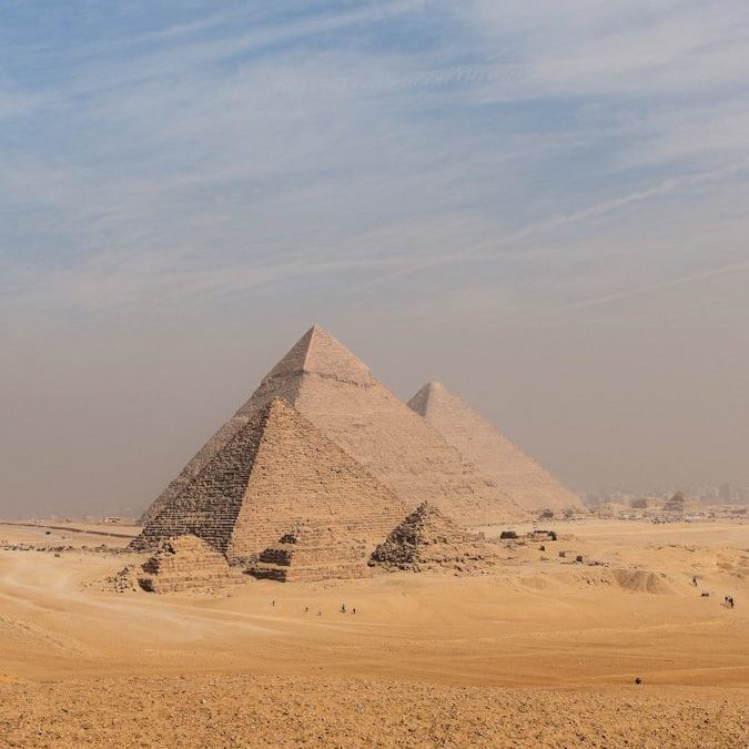 the pyramids of giza are in the desert