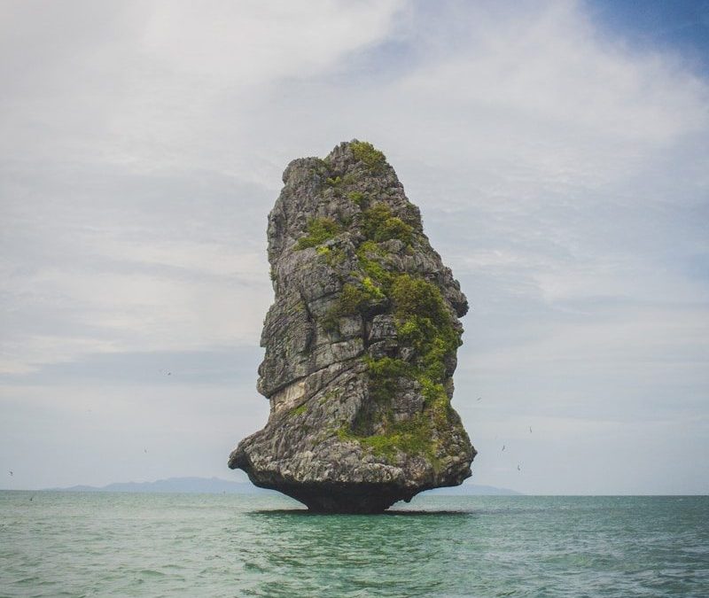 rock island on sea