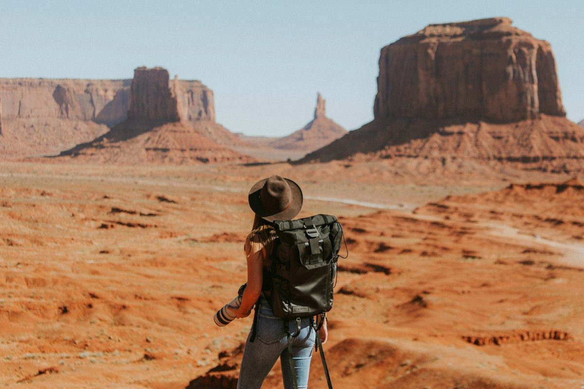 9 Essential Safety Tips for Solo Travelers 2 woman with black backpack standing on brown dessert