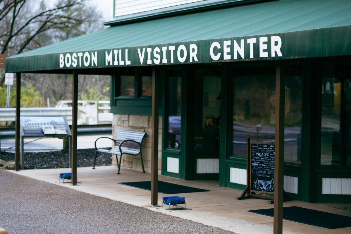 Entrance to the Boston Mill Visitor Center in Cuyahoga Valley National Park, Ohio.