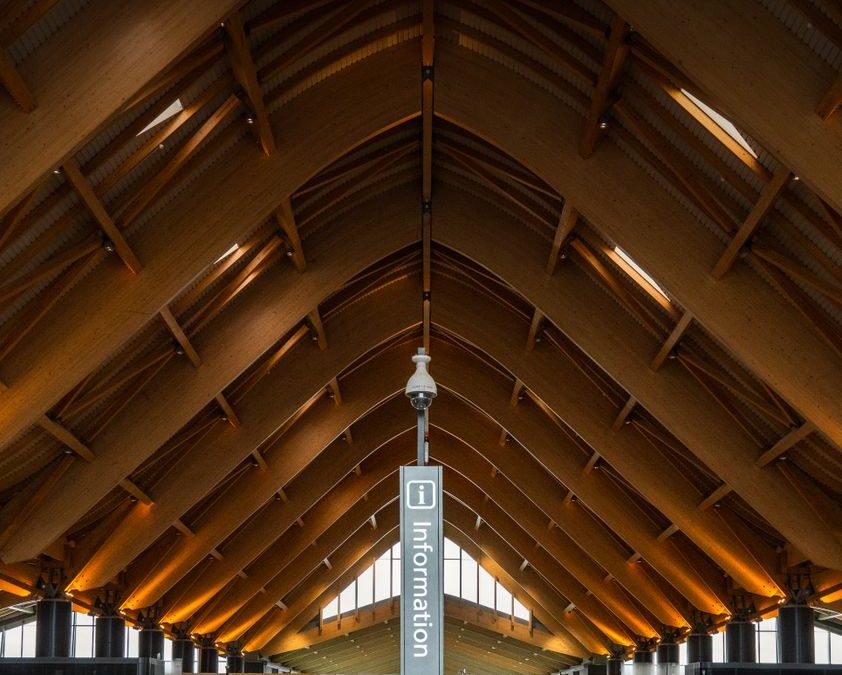 Interior view of San Fernando Airport showcasing modern architectural design in Central Luzon, Philippines.